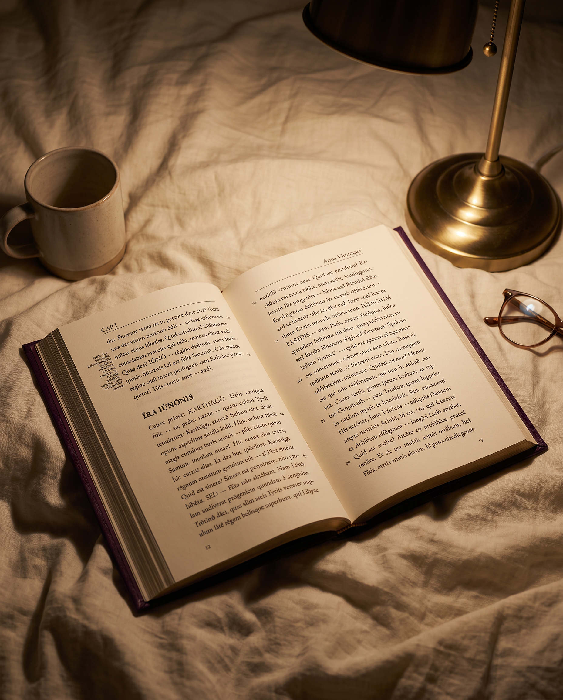 aeneis Latin reader — cinematic book photo
